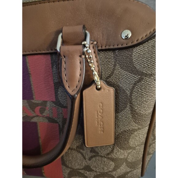 COACH F38312 VARISTY STRIPE MINI BENNETT SATCHEL X-BODY Purse Bag - Picture 7 of 16